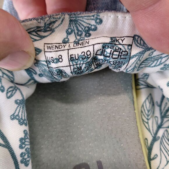 Hey Dude Shoes Women Size 8 Blue Wendy Linen Slip On Casual Loafers Beach Preppy - Picture 10 of 10